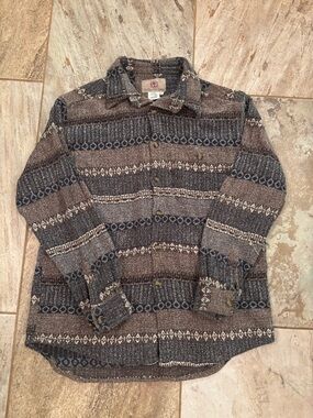 The Territory Ahead Brown and Gray Woven Button-Up Shirt